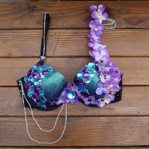 Floral Festival Bra | Blue & Purple | 30D | NEW
